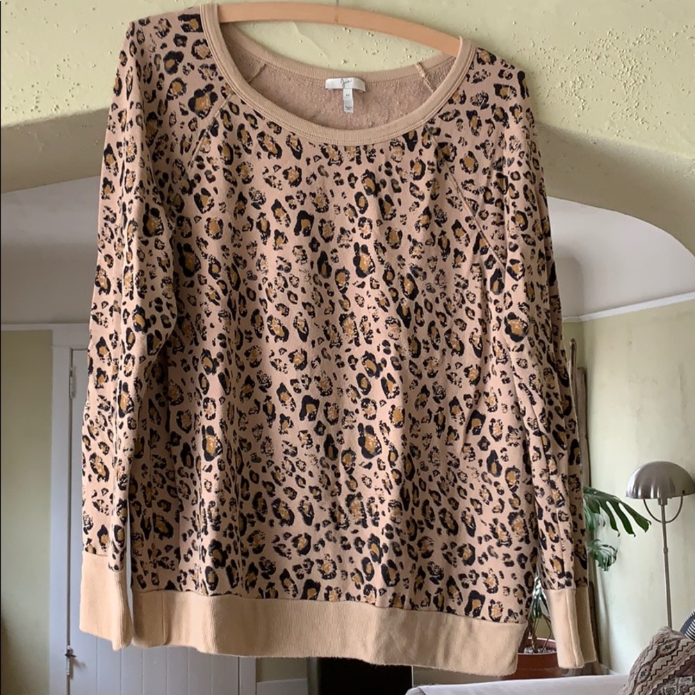 Joie Leopard Print Sweatshirt Medium